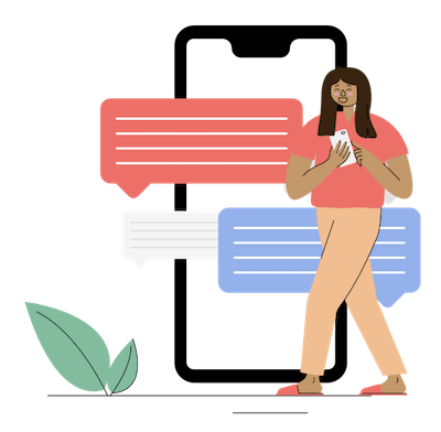 Vector of a man and a phone